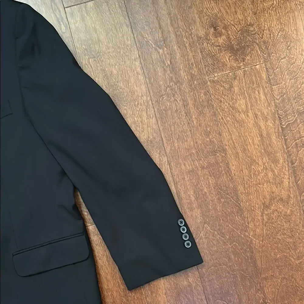 Pronto Uomo Black 100% Wool Blazer, Classic Style, Size 44 Short/38 Waist